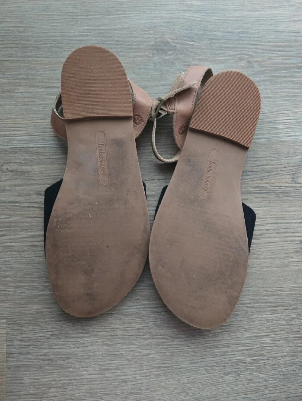 Timberland Black & Tan Women’s Open-Faced Ankle-Strap Sandals